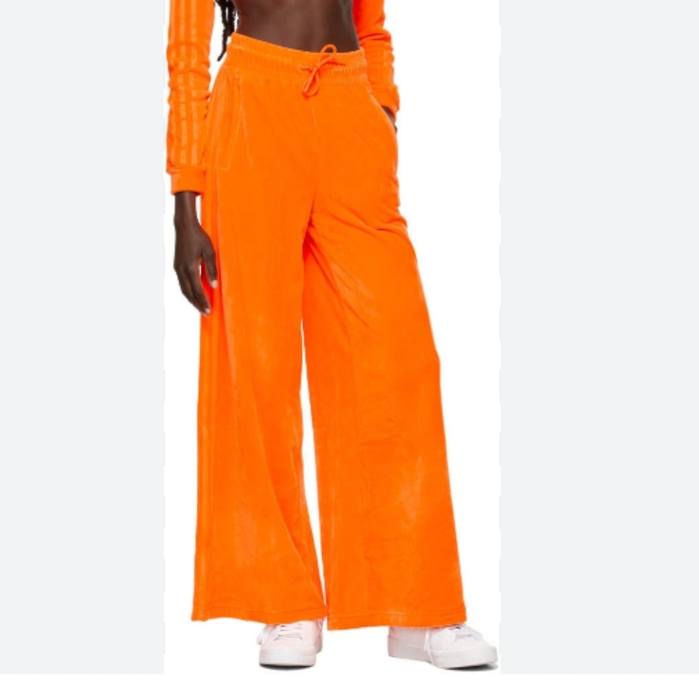 Adidas Jeremy Scott Collab wide leg velour track pants